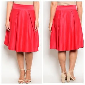 RED PLUS SIZE SKIRT